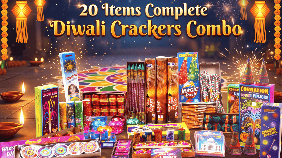 Super Family Diwali Crackers Gift Box – 20 Items